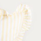 Homla, Trudy, pościel, bawełniana w żółte paski z falbanką, 140-200 cm