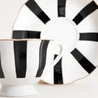 Homla, Velos, filiżanka ze spodkiem, w czarne paski, 0,15l