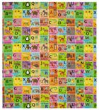 Humbi, dwustronna mata edukacyjna z pianki XPE, alfabet niemiecki i wieś, 180-200 cm