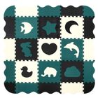 Humbi, mata piankowa, puzzle, kształty zoo, czarny kremowy ciemnozielony, 120-120 cm