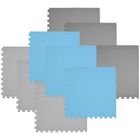 Humbi, mata piankowa, puzzle piankowe, niebieski, szary, ciemnoszary, 60-60 cm, 9 szt.