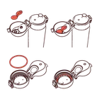 ION8, zestaw zapasowych uszczelek do butelek 0.3 - 1.2 l, 6 szt.