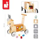 Janod, Farma, Osiołek, jeździk i pchacz 2w1 z sorterem kształtów