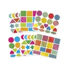 Janod, Figury geometryczne, duże naklejki na arkuszach, 150 szt.