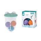 Janod, gra w koszykówkę do kąpieli, kosz z przyssawkami z 3 piłkami