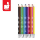 Janod, kredki ołówkowe zmazywalne, z gumką, 12 kolorów