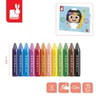 Janod, kredki woskowe, 12 kolorów