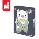 Janod, Miś Pure, drewniana tablica manipulacyjna, 20 aktywności