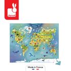 Janod, puzzle w walizce, Mapa świata, 100 elementów