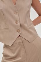 Kamizelka damska, beżowa, Moodo