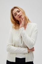 Kardigan damski, ecru, Moodo