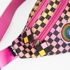 Kayokki, saszetka na biodra, Szachownica, różowo-pomarańczowa
