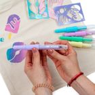 Kidea, markery do tkanin w sprayu z szablonami, Sweet Love, 5 szt.