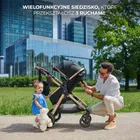 Kinderkraft, Esme Pro, wózek wielofunkcyjny, 3w1, Pure Black