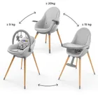 Kinderkraft, Fini Up, krzesełko do karmienia, 2w1, szary