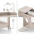 Kinderkraft, Leody Up, łóżeczko turystyczne z akcesoriami, beige