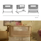 Kinderkraft, Nestee Grow 2, łóżeczko dostawne, dark grey