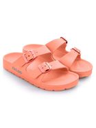 Klapki damskie, koralowe, Fitclog