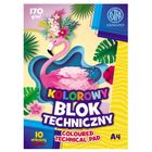 Klasa, blok szkolny, kolorowy, A4, 170g, 10 kartek