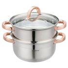Klausberg, garnek na parę, rose gold, 20 cm, 3 elementy