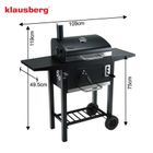 Klausberg, grill węglowy na kółkach z półkami, kb-9034