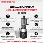 Klausberg, sokowirówka, wyciskarka wolnoobrotowa, pionowa, czarna, KB-7871