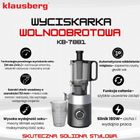 Klausberg, sokowirówka, wyciskarka wolnoobrotowa, pionowa, czarna, KB-7881