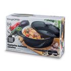 KönigHoffer, gęsiarka owalna, żeliwna, emaliowana, natural, czarny połysk, 6,4l, 32,5-25-11,8 cm