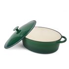 Könighoffer, gęsiarka żeliwna, emaliowana, owalna, szmaragdowa, 6,4 l, 32,5-25-11,8 cm