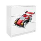 Kocot Kids, Babydreams, komoda, biała, auto wyścigowe