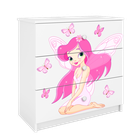 Kocot Kids, Babydreams, komoda, biała, wróżka z motylkami