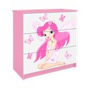 Kocot Kids, Babydreams, komoda, różowa, wróżka z motylkami