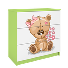 Kocot Kids, Babydreams, komoda, zielona, miś kwiatki