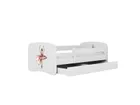 Kocot Kids, Babydreams, łóżko z materacem, białe, tancerka, 80-160 cm