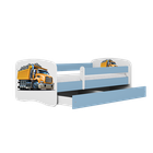 Kocot Kids, Babydreams, łóżko z materacem, niebieskie, ciężarówka, 70-140 cm