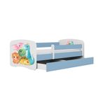 Kocot Kids, Babydreams, łóżko z materacem, niebieskie, dinusie, 70-140 cm