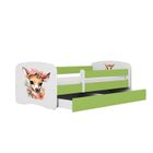 Kocot Kids, Babydreams, łóżko z materacem, zielone, bambi, 80-160 cm