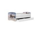 Kocot Kids, Babydreams, łóżko z szufladą, białe, koń w galopie, 70-140 cm