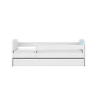 Kocot Kids, Babydreams, łóżko z szufladą i materacem, białe, niebieski miś, 80-180 cm