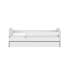 Kocot Kids, Babydreams, łóżko z szufladą i materacem, białe, słonik, 70-140 cm