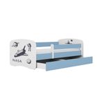 Kocot Kids, Babydreams, łóżko z szufladą i materacem, niebieskie, NASA, 70-140 cm