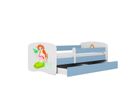 Kocot Kids, Babydreams, łóżko z szufladą i materacem, niebieskie, syrenka, 70-140 cm