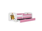 Kocot Kids, Babydreams, łóżko z szufladą i materacem, różowe, koszykówka, 80-180 cm