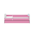 Kocot Kids, Babydreams, łóżko z szufladą i materacem, różowe, niebieski miś, 80-180 cm