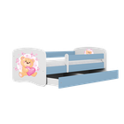 Kocot Kids, Babydreams, łóżko z szufladą, niebieskie, miś motylki, 80-180 cm