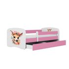 Kocot Kids, Babydreams, łóżko z szufladą, różowe, bambi, 80-180 cm
