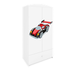 Kocot Kids, Babydreams, szafa, biała, auto wyścigowe, 181.2-52-90 cm