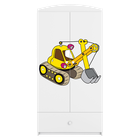 Kocot Kids, Babydreams, szafa, biała, koparka, 181.2-52-90 cm