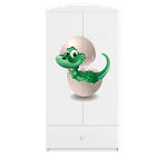 Kocot Kids, Babydreams, szafa, biała, mały dino, 181.2-52-90 cm