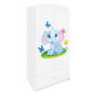 Kocot Kids, Babydreams, szafa, biała, słonik, 181.2-52-90 cm